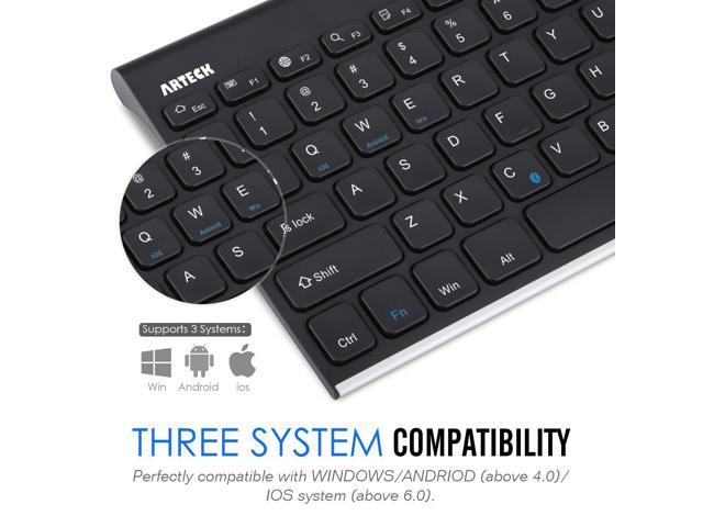 LUOMs Universal Bluetooth Keyboard Ultra Slim for All Windows Mac OS ...