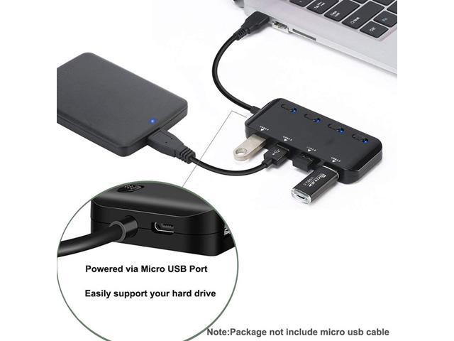 LUOM USB 3.0 Hub Splitter - USB Extender 4 Port USB Ultra Slim Data Hub ...