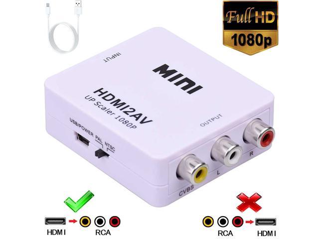 Composite HDMI to AV Cinch 1080P Audio Video AV CVBS Adapter Konverter For HDTV 