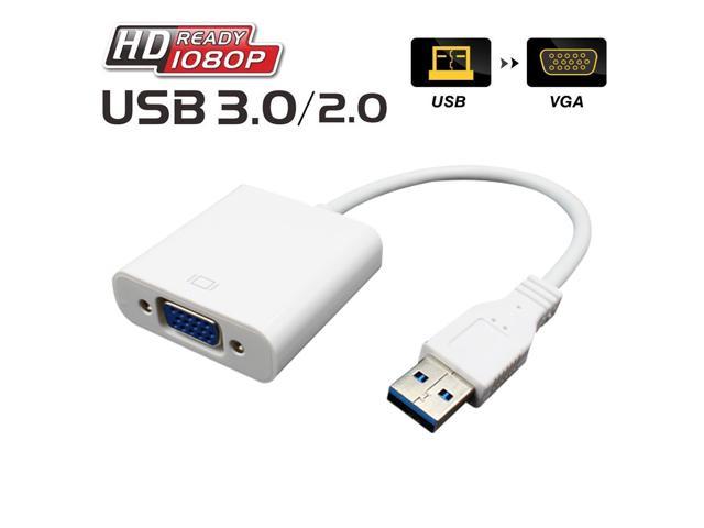 LUOM USB to VGA Adapter, Multi-display Video VGA Converter USB 3.0 to VGA Adapter for Windows 10/ 8.1/ 8/ 7 Built-in Driver,No Need CD Driver (White) Audio Video Converters