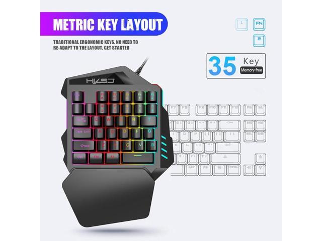 HXSJ V100 Wired Gaming Keyboard Backlight 35 Keys One-handed Keyboard for PC 