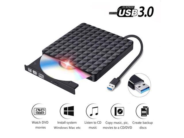 USB3.0 Optical Drive Black Computer Accessory External Optical Drive USB2.0 ABS Compact for OS X Operating System Vista Windows