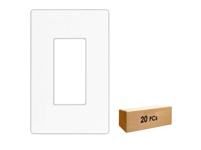 20PK Screwless 1 Gang Wall Plate Outlet Covers for Rocker Switch GFCI Snow-White 20PK Screwless 1 Gang Wall Plate Outlet Covers for Rocker Switch GFCI Snow-White