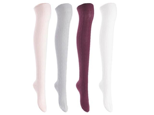 Lian LifeStyle Women's 4 Pairs Adorable, and Ultra-Soft Thigh High ...