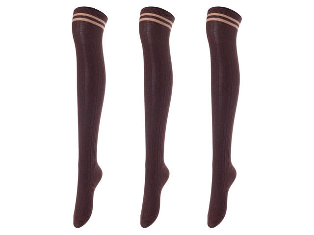 Lovely Annie Women's 3 Pairs Over Knee High Thigh High Cotton Socks ...