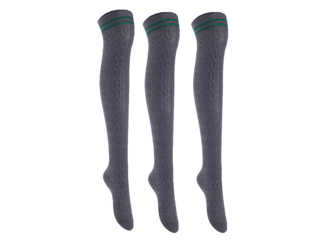 Lian LifeStyle Exquisite Big Girl's Women's 3 Pairs Thigh High Cotton ...