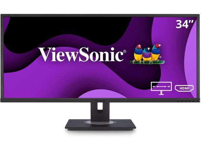 ViewSonic VG3448-S 34 Inch Ultra-Wide 21:9 WQHD Ergonomic Monitor with HDMI DisplayPort USB, 40 Degree Tilt and FreeSync for Home and Office