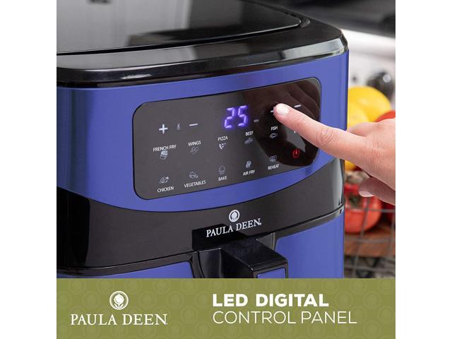 Paula Deen PDKDF579BL-RB Stainless Steel 10 QT Digital Air Fryer 1700  Watts, LED Display, 10 Preset Cooking Functions, Ceramic Non-Stick Coating,  Auto Shut-Off, 50 Recipes Blue Stainless - Refurbished - Deal Parade