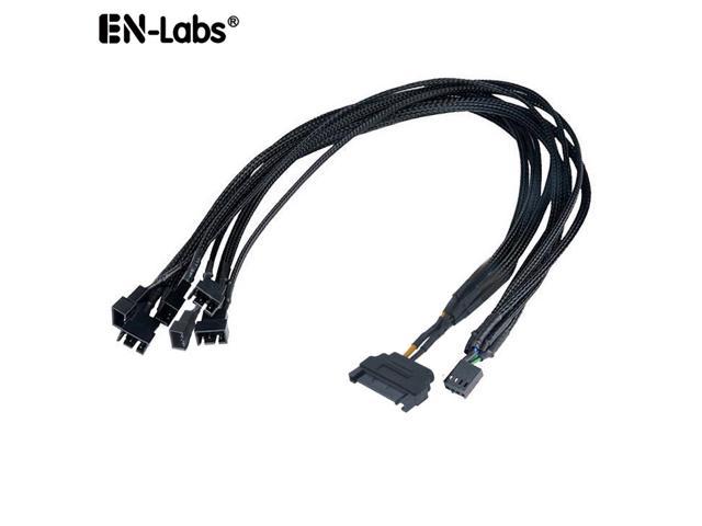 Wendry 5Pcs SATA 15Pin to 4Pin Cooling Fan Power Adapter Cable Converter 22AWG Cable SATA Computer Cooler Cooling Fan Power Cable