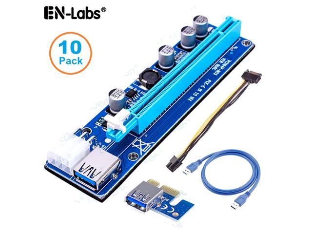 Riser Card PCI Express 16x to 1x Riser Adapter 6 Pin PCI-E to SATA Power Cable Ethereum Mining Riser Card,Mining Card GPU Riser Adapter USB 3.0 Extension Cable 60cm PCIe 