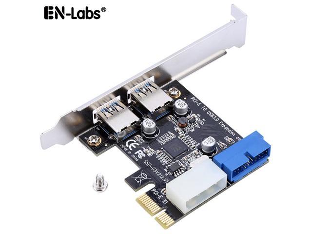 4 Port PCIE PCI-e to USB 3.0 (2 x Type A+ 20 Pin Internal) Expansion Card Hub Controller PCI Express Card Adapter w/ Molex Power