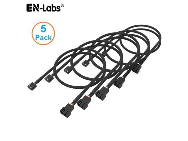 3-Pin Fan to 3 x 3-Pin Fan Header Braided Sleeved Cable Cord Adapter PC Computer 