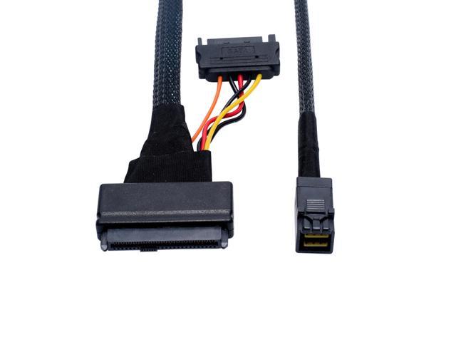 Cable Length: 1m, Color: Black Cable for 2.5 NVMe SSD - SFF-8643 to U.2 SFF-8639 ShineBear Mini-SAS HD 