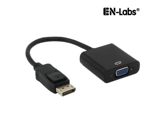 EnLabs ADDP2VGA DisplayPort to VGA Video1080p Active Adapter - DP to VGA Converter Male to Female ,Gold Plated, Compatible Computer, Desktop, Laptop, PC, Monitor, Projector, HDTV - 1920x1200,Black