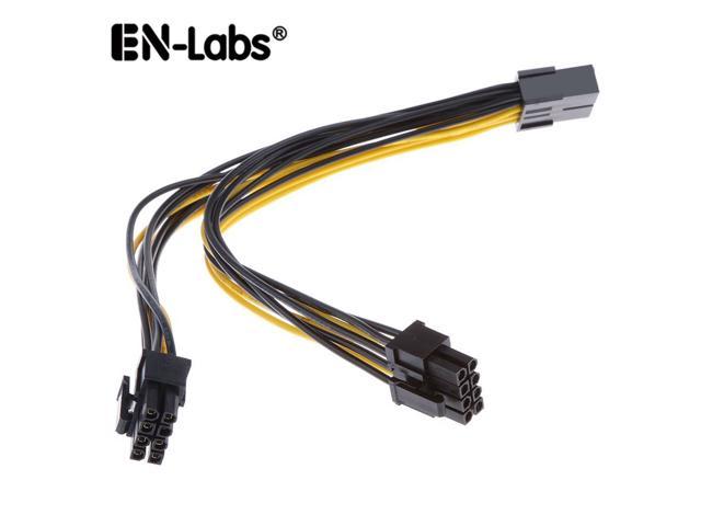 EnLabs PCIE8PSPL8P20CM 8 inch PCIe 8pin to 2 x 8pin(6+2) Male to Female PCI-E Power Splitter Cable for GPU Power Supply,Dual PCIe 8pin Ethereum Mining Video Card to PSU Power Cable