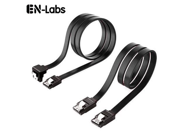 2pcs 18-Inch SATA III 6.0 Gbps Cable with Locking Latch and 1 x 90-Degree Plug 