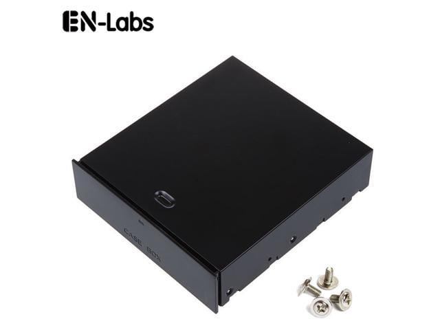 Enlabs FP525BOX 5.25" Bay Metal Case Box Organizer Drawer for Storage Devices,Memory Cards,USB Flash Drive, Accessories - Black