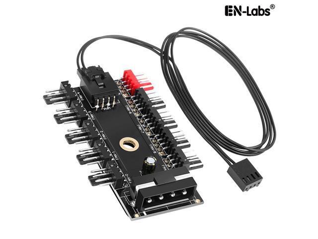 8 way Multiple CPU Cooling Fan 4 Pin Controller Hub Power Supply Interface Host