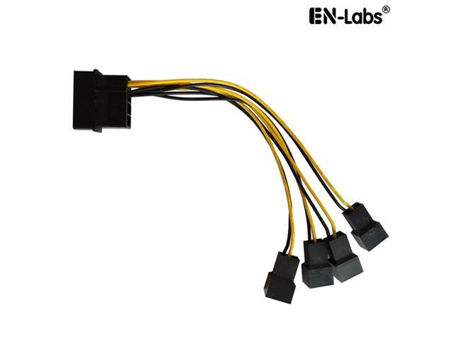 12cm Molex 4pin LP4 to Case cooling Fan 3-pin 3 Multi-Fan Out Power Adapter Converter Cable w/  4x12V output