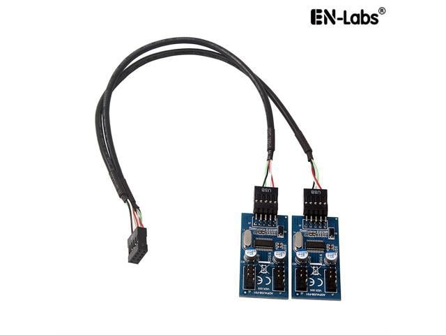 Connector and Terminal / Black Dual USB 2.0 Female Mainboard Panel Mount 9 Pin Extension Adapter Cable