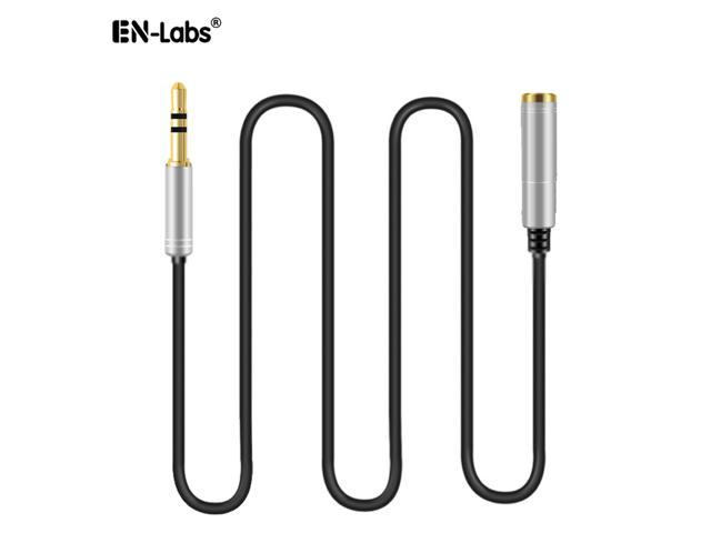 EnLabs Audio Auxiliary Stereo Extension Cable 3.5mm Male to Female, Stereo Jack Cord for Phones, Headphones, Speakers, Tablets, PCs, MP3 Players and More (3ft/1m, Silver)