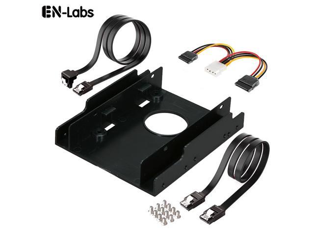 Ssd Adapter Kit 2pcs 18 Inch Sata Iii Data Cable Molex To 2 X Sata 15 Pin Power Splitter W Dual Bay 2 5 Inch Hdd Ssd To 3 5 Floppy Drive Bay Internal Hard