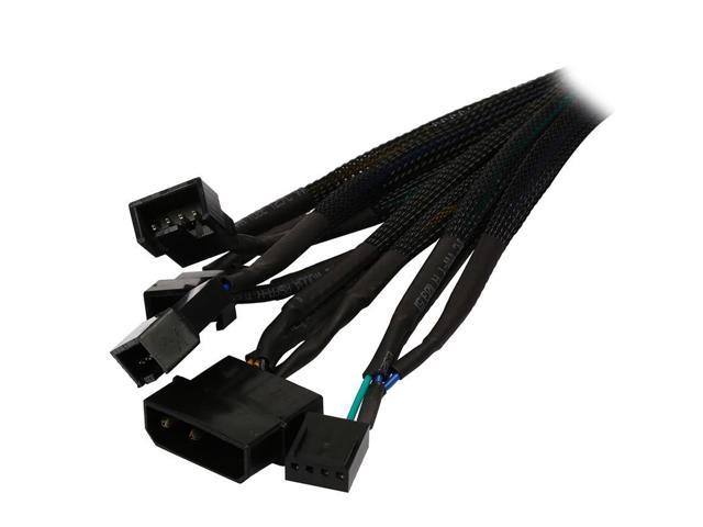 Molex to 2 x 3 Pin or 4 Pin Computer PC Case Fan Power Y-Splitter Adapter Cable 10 inch