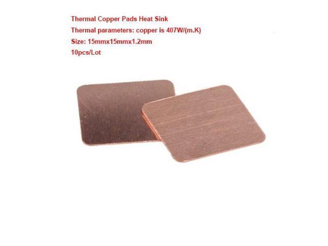 10pcs* Thermal Pads Heatsink Copper Pads for Laptop GPU Chipset 15mmx15mmx1.5mm 