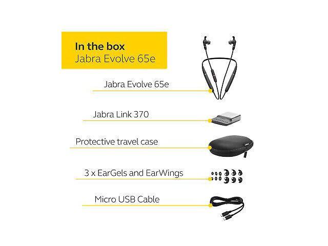 Jabra Evolve 65e MS & Link 370 Wireless Professional Earbuds