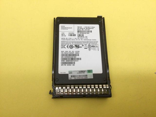 P09924-001 HP SSD 1.6TB SAS 12G 2.5 SFF FOR G8 G9 G10 SERVERS