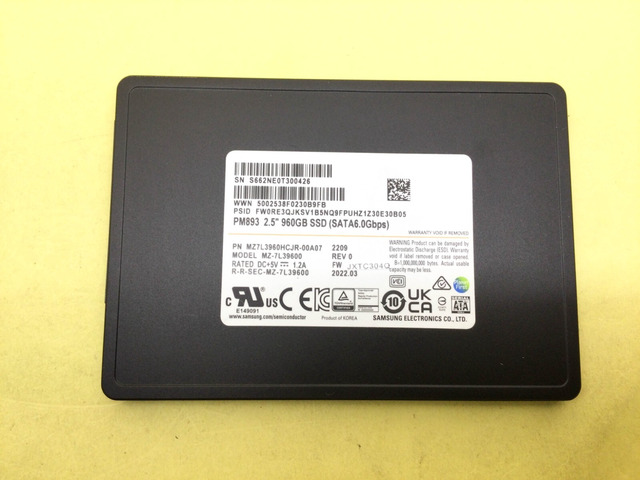 Used - Acceptable: Samsung PM893 960GB SATA III 6Gbps 2.5