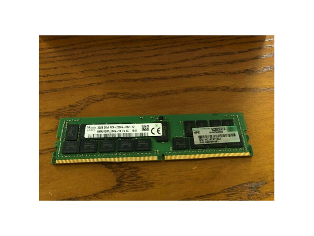 thumbnail interactive-video image 1 of HPE 32GB DDR4-2666 ECC RDIMM Server Memory - 840758-091, 815100-B21 (Used, Tested) 1 of 4