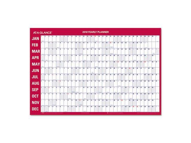 At-a-Glance Contemporary Two-Sided Yearly Erasable Wall Planner 24 x 36 ...