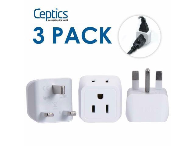 Ceptics Uk Hong Kong Ireland Travel Adapter Plug Usa Input Type G Safe Grounded Perfect For Cell Phones Laptops Camera 3 Pack Dual Inputs Ultra Compact Light Weight Ct 7 Newegg Com - acmf chinese roblox