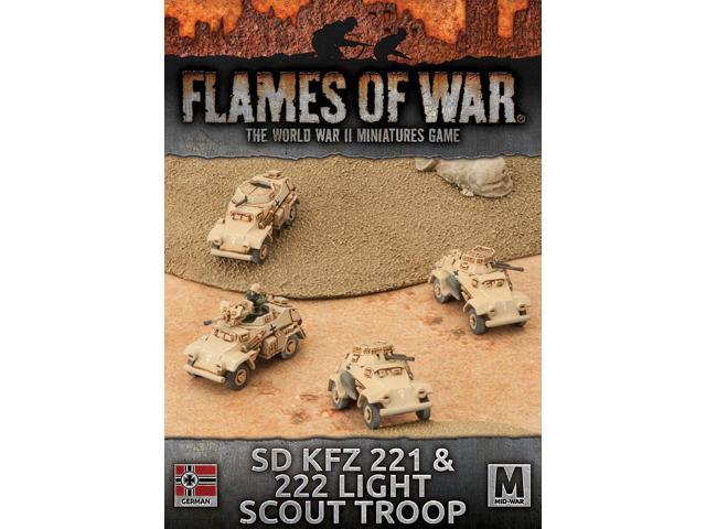 GBX92 Flames of War German SD KFZ 221 /& 222 Light Scout Troop New // Sealed