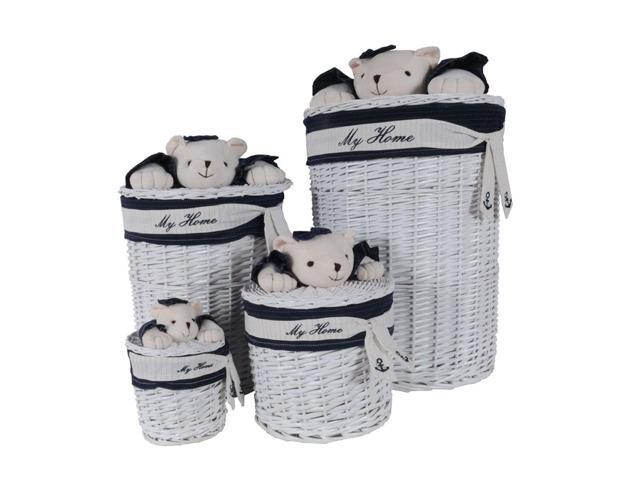 Old Modern Handicrafts Decorative Oval Willow Storage Baskets Bear