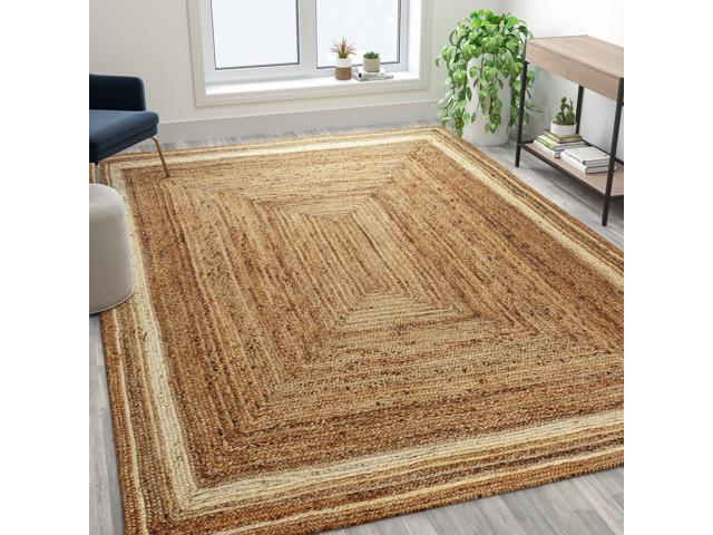 Photo 1 of Natural Fiber Jute Area Rug 8' x 10' - Braided Indoor Jute Rug - Natural Area Rugs