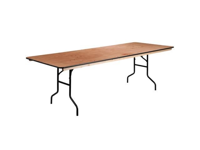 Photo 1 of Flash Furniture Rectangular Wood Folding Banquet Table with Clear Coated Finished Top, 36" by 96"