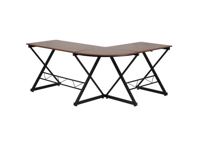 Teakwood Laminate L Shape Computer Desk With Pull Out Keyboard Tray Newegg Com Teakwood Laminate L Shape Computer Desk, Flash Furniture L Shaped Computer Desk With Pullout Keyboard Tray