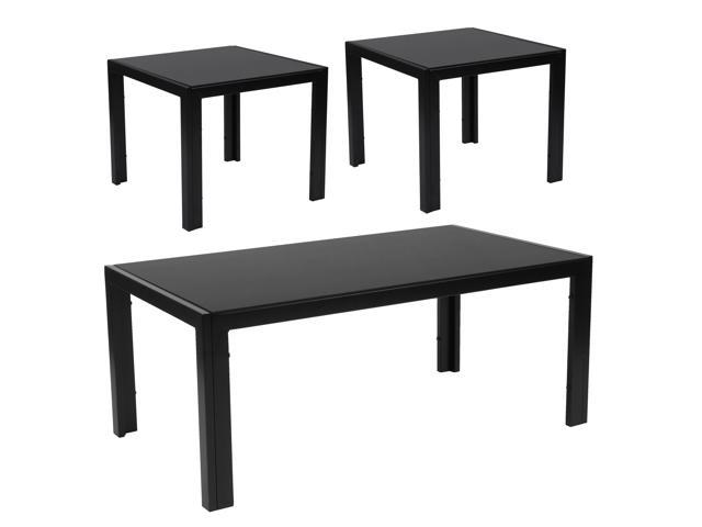 Franklin Collection 3 Piece Coffee And End Table Set With Black