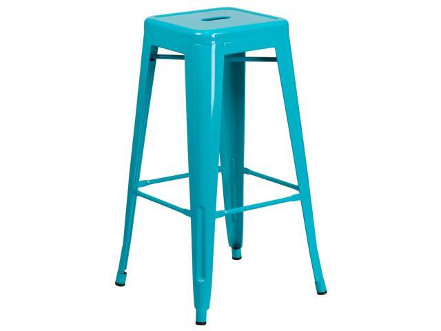 Photo 1 of Commercial Grade 30" High Backless Crystal Teal-Blue Indoor-Outdoor Barstool