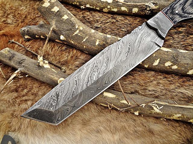 Hand Forged Damascus Steel Hunting Blank Blade Knifefull Tang-1452