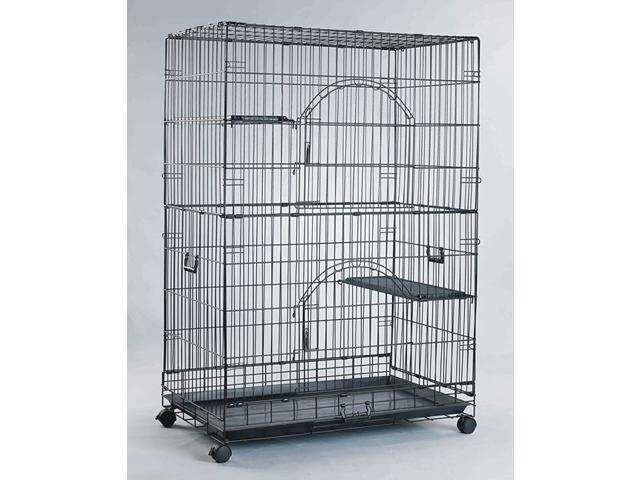 Photo 1 of Homey Pet-36" Three Tiers Cat Cage w/ Pull out tray, Sleeping Platform and Casters