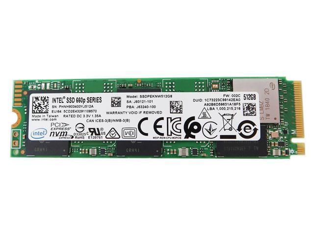 SSDPEKNW512GB Intel 660P 512GB QLC M.2 2280 Nvme Pcie GEN3 SSD J93121-101 M.2 SSD / Solid State Drive Laptop Replacement Parts - Newegg.com