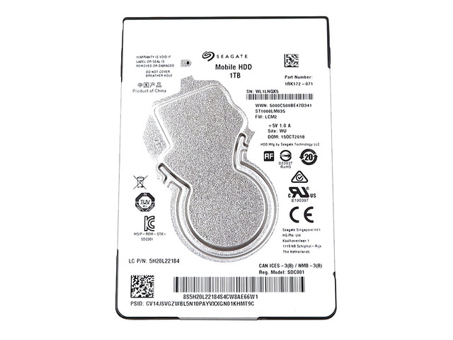 thumbnail image 2 of Seagate ST1000LM035 1TB 2.5\" Laptop Hard Drive - 5400RPM SATA 128MB Cache 2 of 4