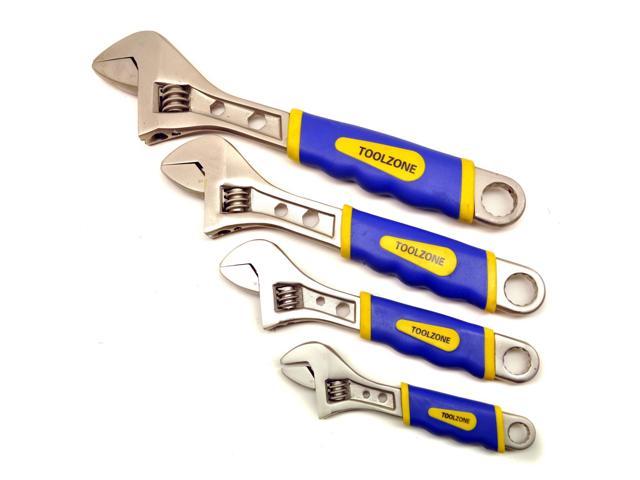 Wrench Set Covers Range 0-36mm cushion grip 4pc Adjustable Spanner