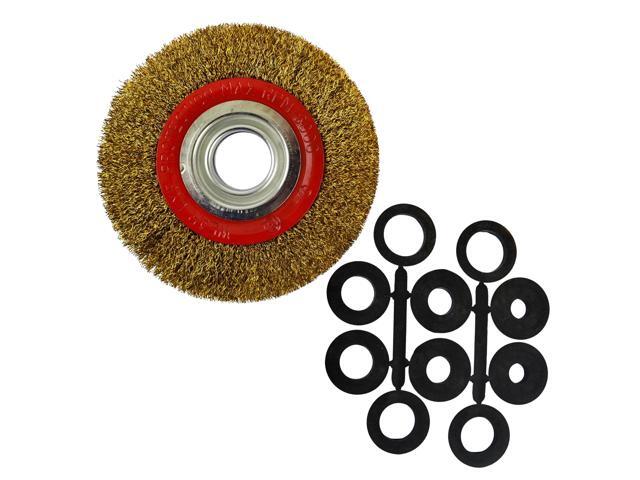 Steel Wire Wheel 150mm With Brush Adapters 6 And 8 Bench Grinders