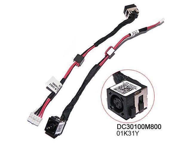 Power Jack Harness Port Connector Socket with Wire Cable DC-in Jack for Dell Inspiron 17R-5721 15R-5521 15R-3521 17-3721 DC30100MB00 DC30100M800 1K31Y 01K31Y