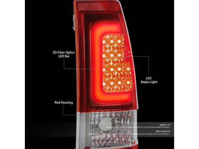 DNA Motoring TL-CSIL03-LED-3D-CH-RD For 2003 to 2007 Silverado 