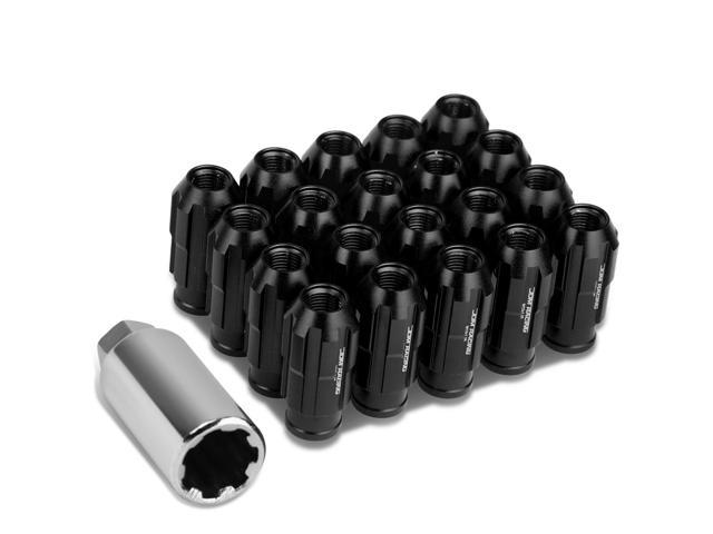 Black 1 X Deep Drive Extension 20-Piece M12 x 1.25 Aluminum Alloy Wheel Lug Nuts 